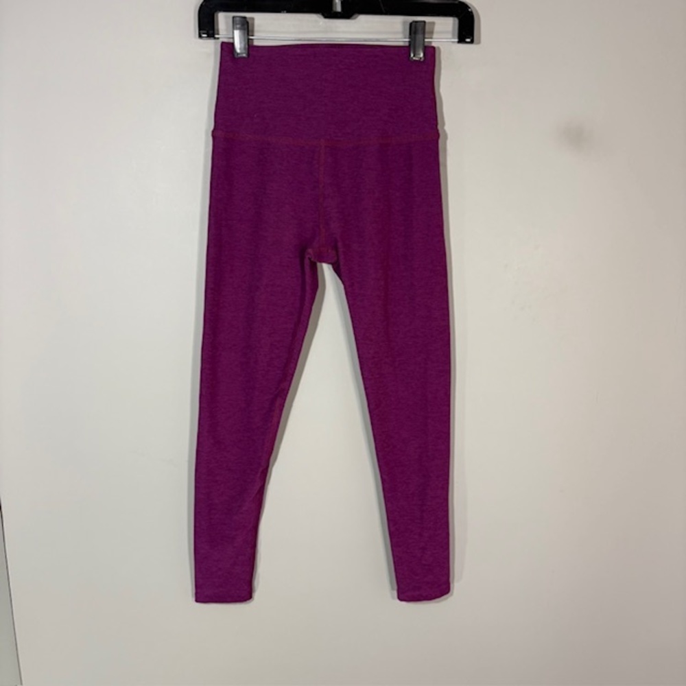 Beyond Yoga Leggings Womens S Purple High Rise Ankle Knit Yoga Stretch Pants USA